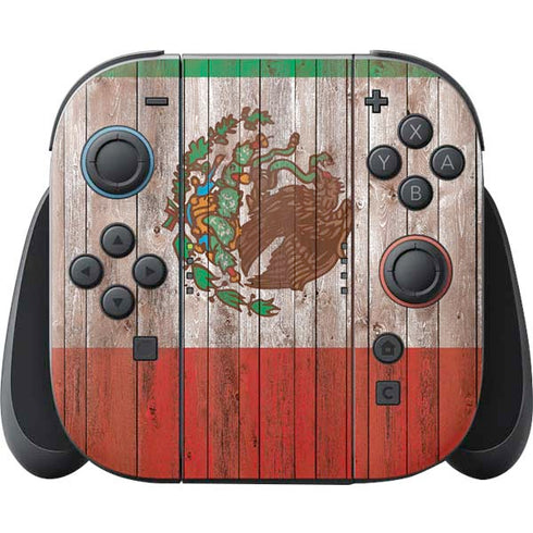 Mexican Flag Dark Wood Nintendo Skins